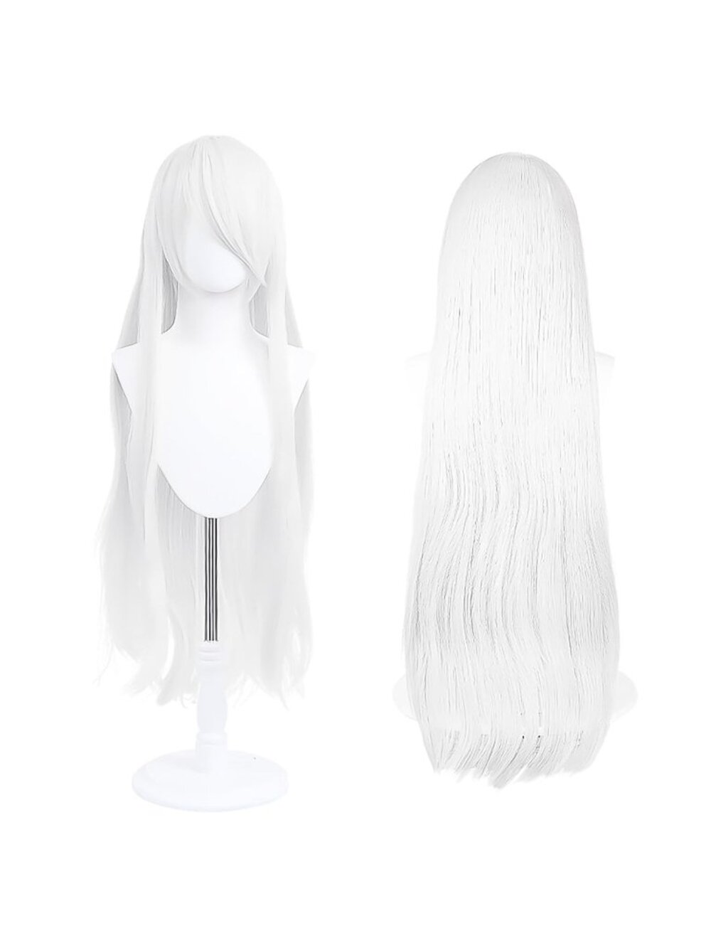 Women's White 100 Cm Heat Resistant Universal Straight Costume Long Wigs